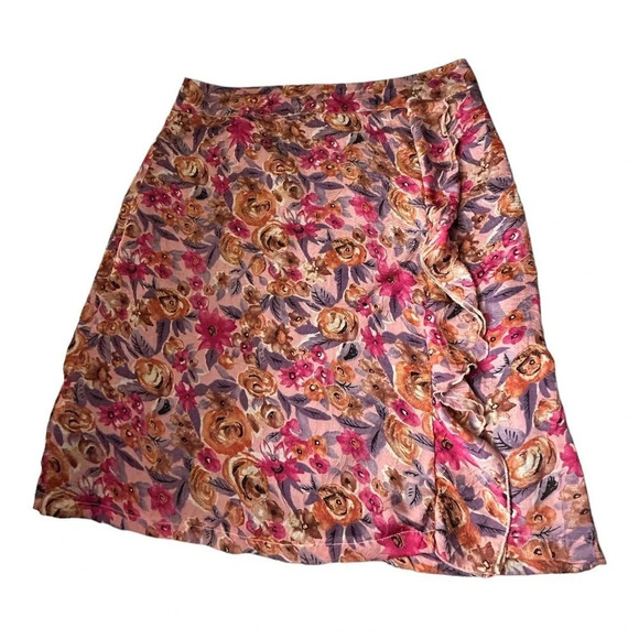 Downeast Basics Women's Floral Ruffle Skirt Size Large - Picture 1 of 6